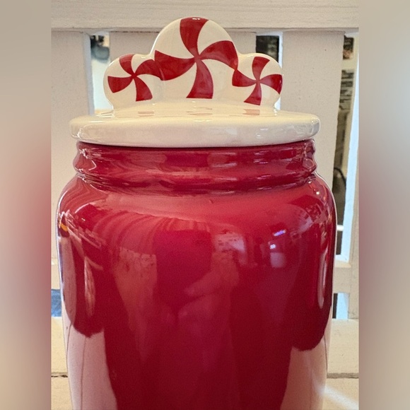 Rae Dunn Red Ceramic Candy Cane Baby Canister - Picture 3 of 3